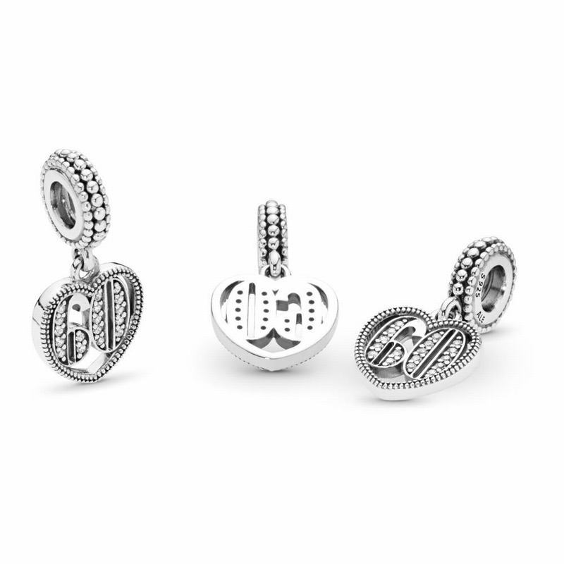 Pandora 60 Dangle Charm - Sterling Silver/Cubic Zirconia - Canada | MA5399KZ